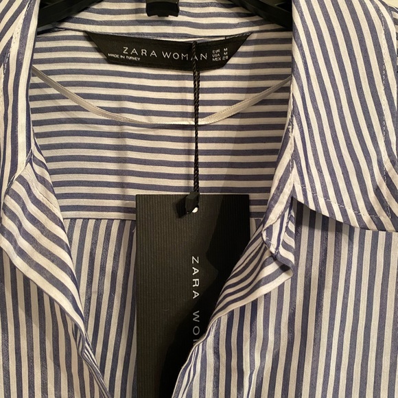 Zara pinstriped blouse size M NWT - Picture 3 of 6